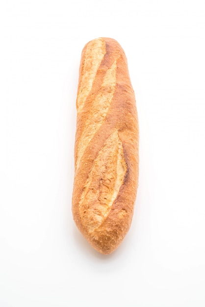 pão baguete no fundo branco