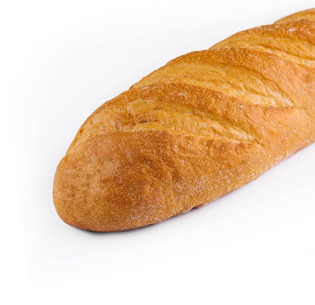 Pão branco isolado sobre um fundo branco