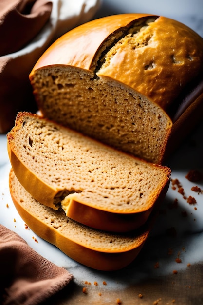 Pão castanho caseiro recém-cozido de pão de trigo integral