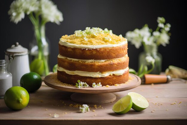 Foto pão com manteiga bolo com creme e frutas pão e manteiga