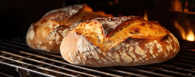 Pão crocante cozido no forno Preparação do pão IA generativa