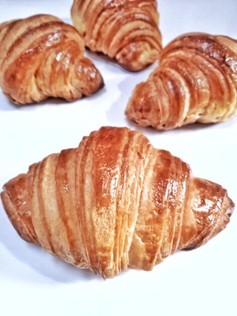 Foto pão croissant fotografia de cima