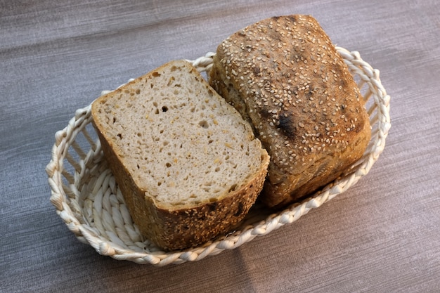 Pão de centeio caseiro cozido