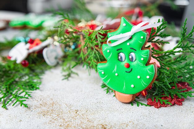 Pão de gengibre, árvore de natal, biscoito, biscoito, ano novo, sobremesa, pastelaria caseira, doce