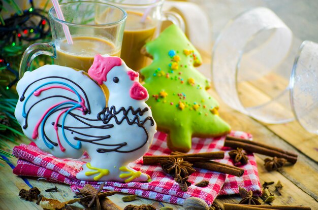 Pão de mel e chocolate festivos de Natal e Ano Novo