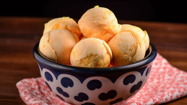 Pão de queijo brasileiro ou pão de queijo lanche tradicional do brasil feito com queijo