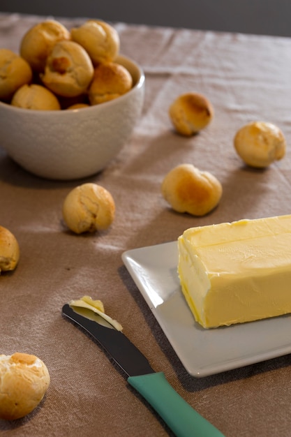 Pão de queijo delicioso assado