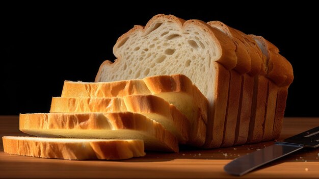Pão em fatias frescas em close-up