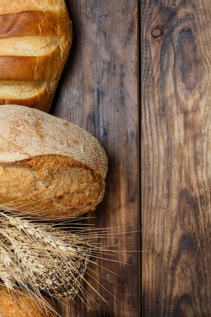 Foto pão fresco, aromático e delicioso