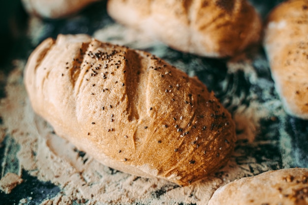 Pão fresco na padaria a padaria