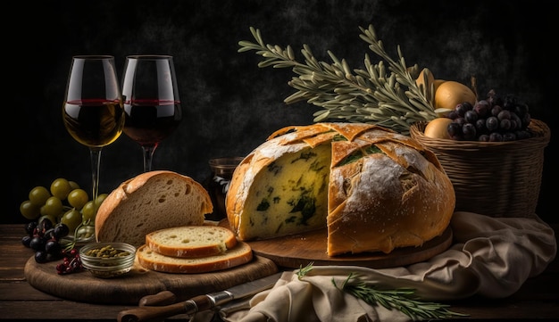 Pão Italiano e Deliciosos Acompanhamentos