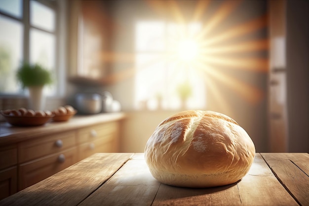 Foto pão na mesa ia generativa