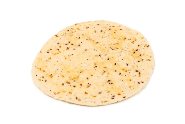 Pão Pitta com sementes isoladas em branco