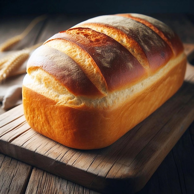 Pão recém-assado em um fundo branco gerado por Ai