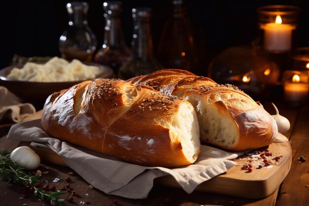 Foto pão recém-cozido gerado pela ia