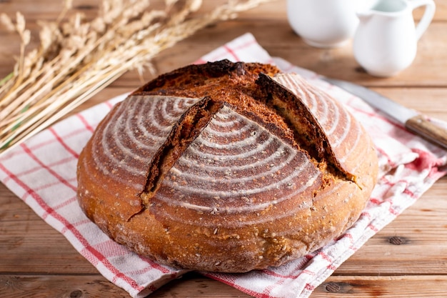 Pão torrado caseiro fresco Pão com fermento Pão sem fermento