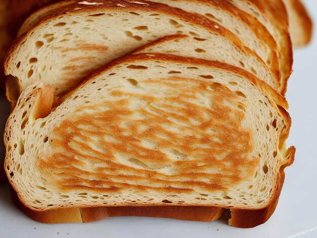 Pão torrado com a sua superfície crocante e crocante