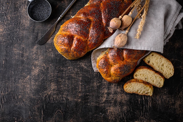 Pão tradicional judaico de sabbath challah