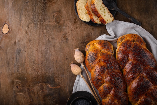 Pão tradicional judaico de sabbath challah