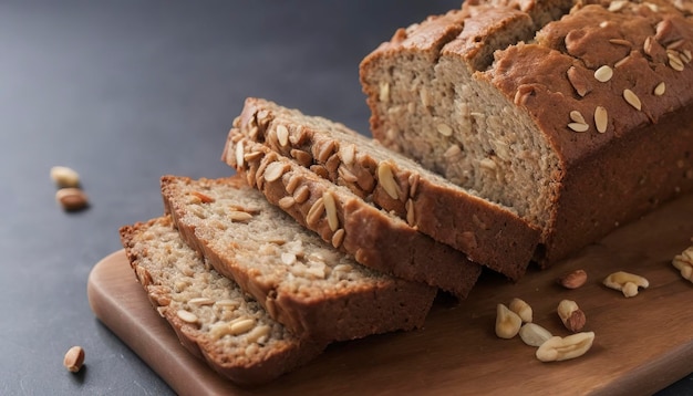 Pão vegano de banana e cenoura com aveia e nozes