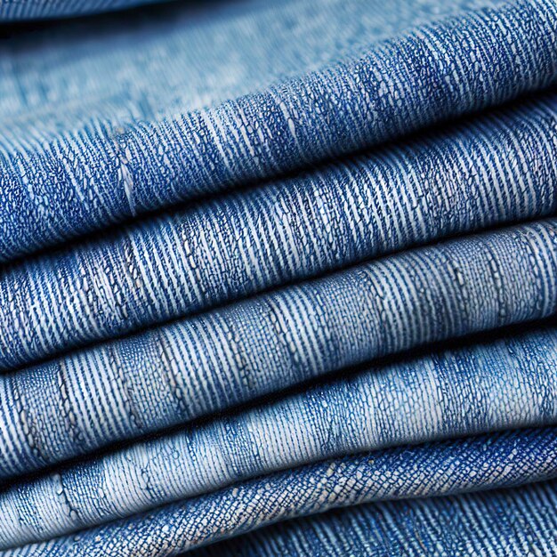 Pap closeup pilha jeans azul padrão listrado produto moinho pequeno médio grande elementos luz de verão