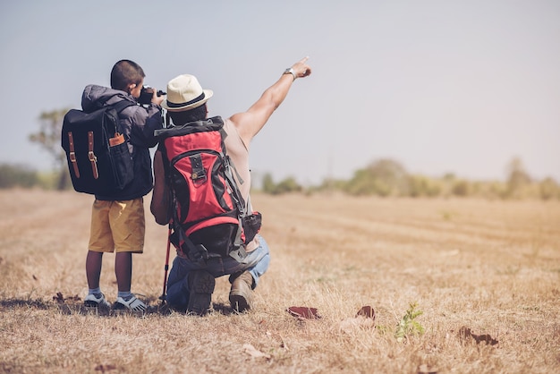 Papá e hijo un viaje en el