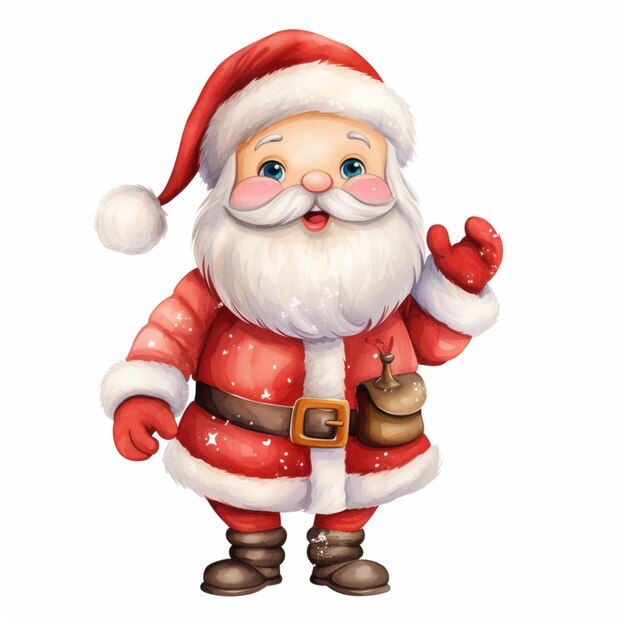 Papá Noel en acuarela y clipart