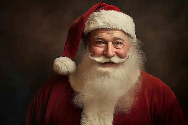 un papá noel con barba y gorro de Papá Noel.