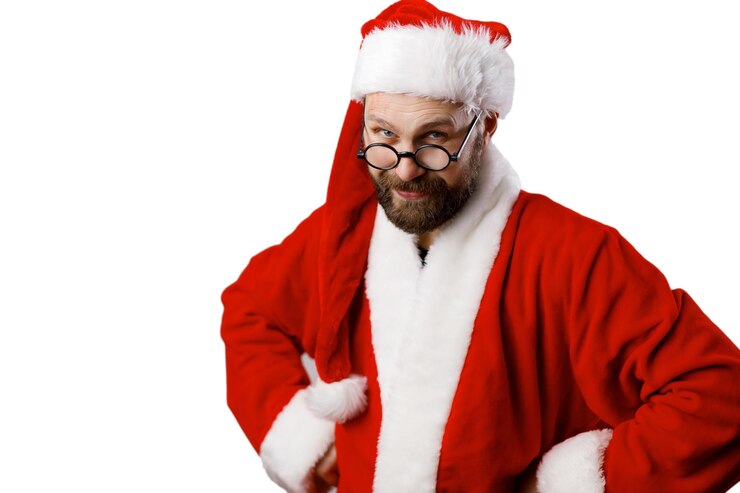 Papá Noel disfrazado en el interior