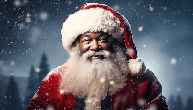 Papá Noel de etnia afro les desea a todos una feliz navidad