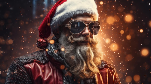 papá noel del futuro cyberpunk