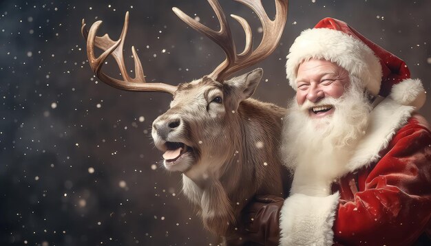 Papá Noel se hace un selfie con sus renos