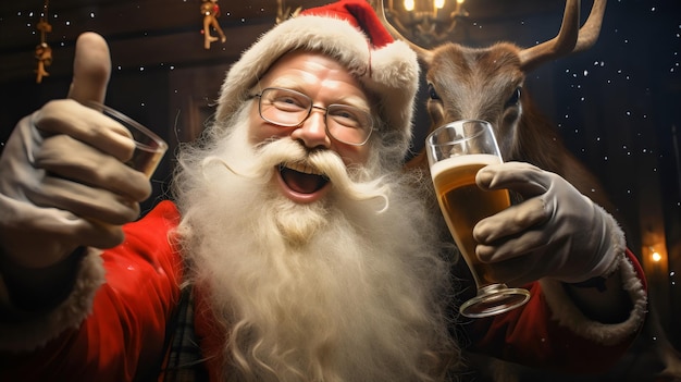 Foto papá noel haciendo fiesta