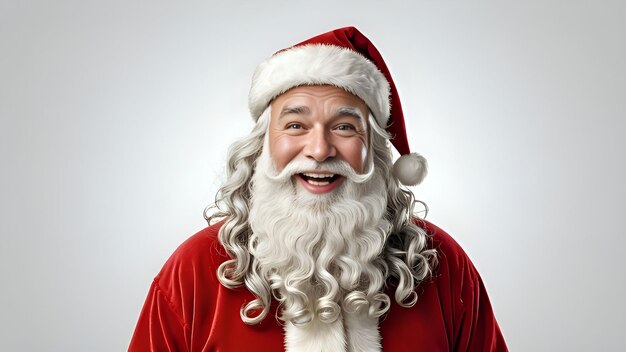 Foto papá noel con una máscara de jirafa y una barba blanca