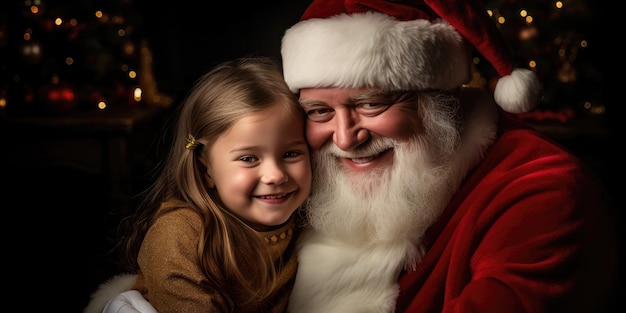 Papá Noel con una niña con IA generativa