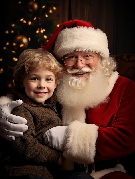 Foto papá noel con un niño