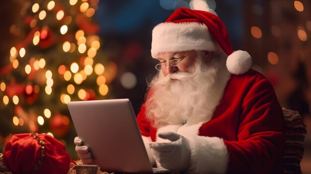 Papá Noel con el portátil
