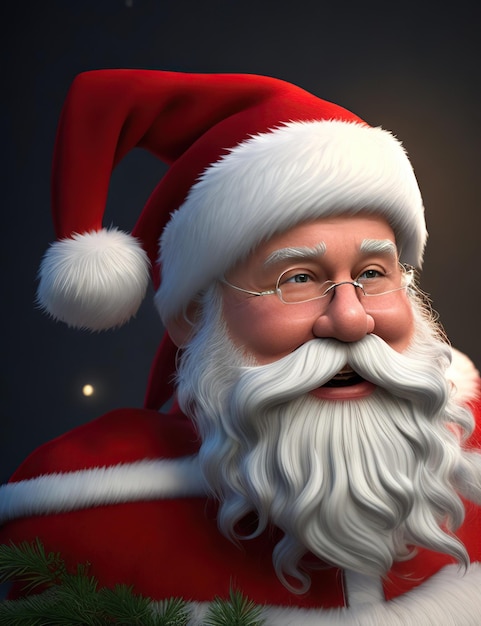 Papá Noel sonriendo en el fondo de la Navidad