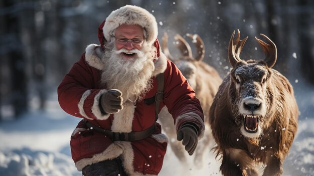 Papá Noel con una sonrisa brillante