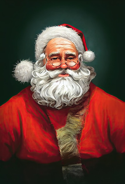 Papá Noel en su casa sonriente y amistoso AI generó ilustración sin referencia