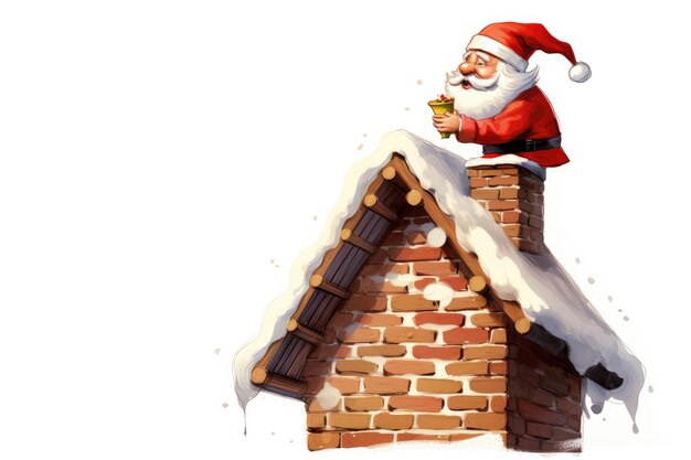 Papá Noel sube por la chimenea