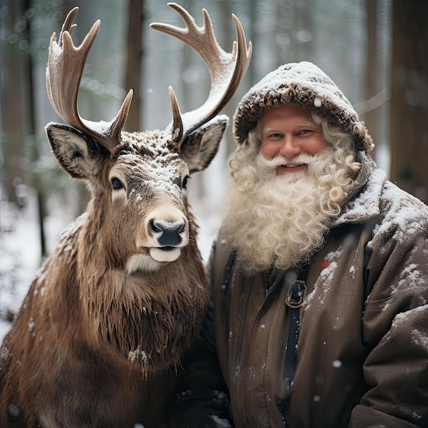 papá noel y venado