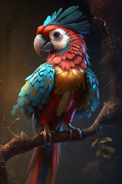 papagaio bonito na cena da natureza. ai gerado