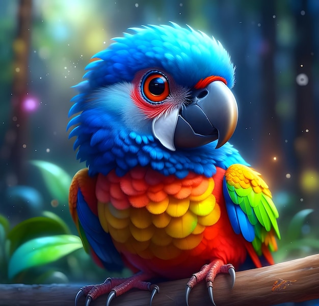 Papagaio de desenho animado bonito