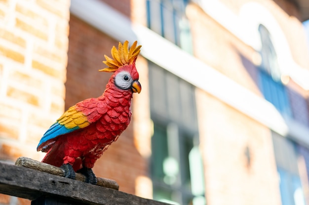 Papagaio de madeira para decoração de casa