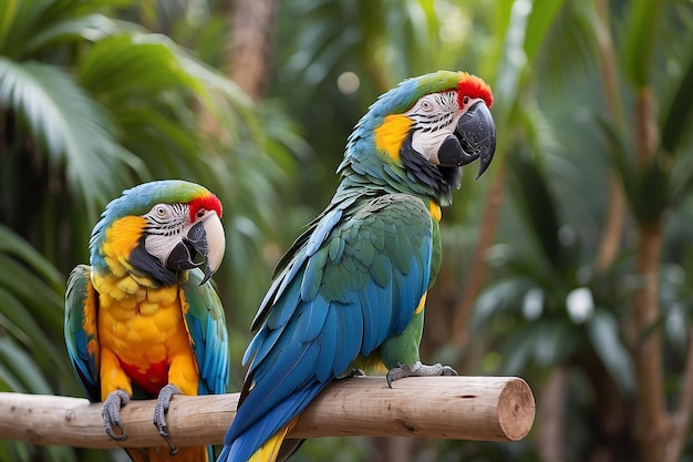 Papagaio em close-up com fundo desfocado pássaro da natureza macaw