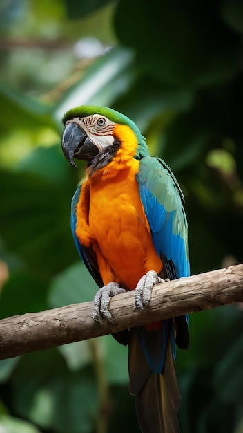 El papagaio macaw contra la naturaleza