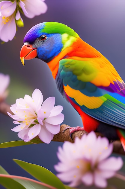 Papagaio tropical bonito colorido brilhante Ai