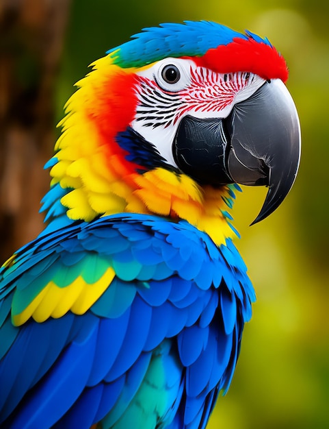 Papagaios coloridos com bico amarelo e bico azul Lonardo AI Generated