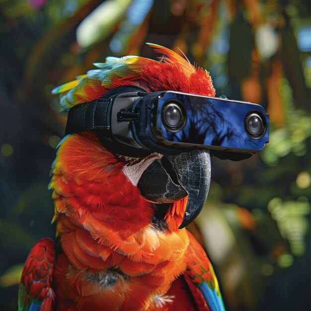 Papageien virtuelle Flucht Eine phantasievolle Reise, die von KI generiert wurde